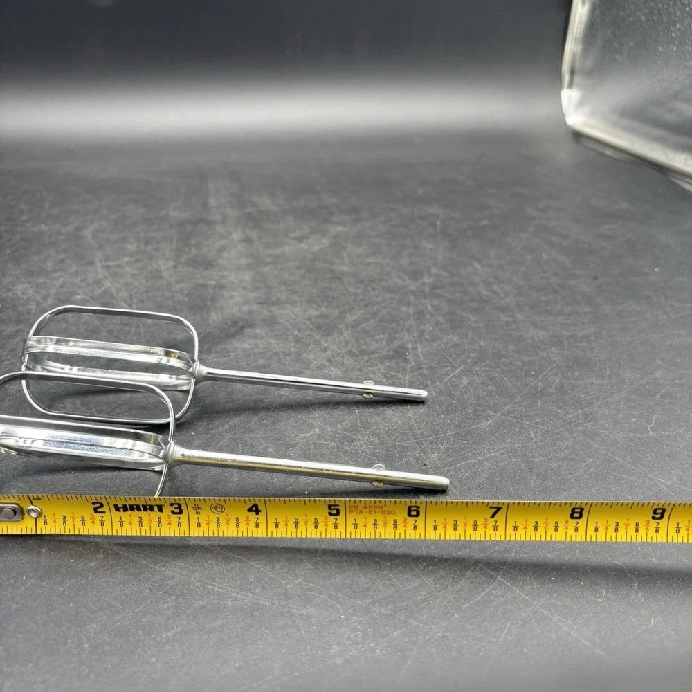 Vtg 1970s Set of 2 Hand Mixer Beaters Replacement Chrome Metal